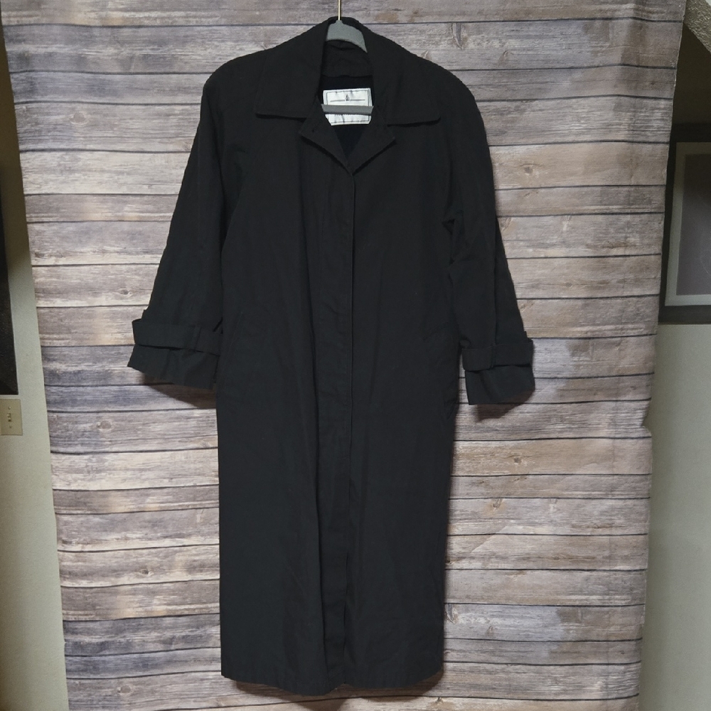 London Fog Charcoal Trench Coat - Picture 1 of 4
